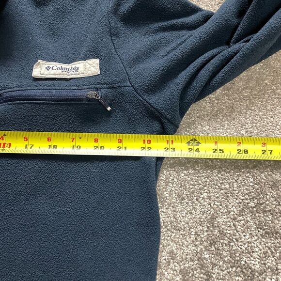 Columbia Active Jacket Mens XXL Medium 1/4 Zip Pockets Navy Blue PFG Fleece Logo - Picture 8 of 12